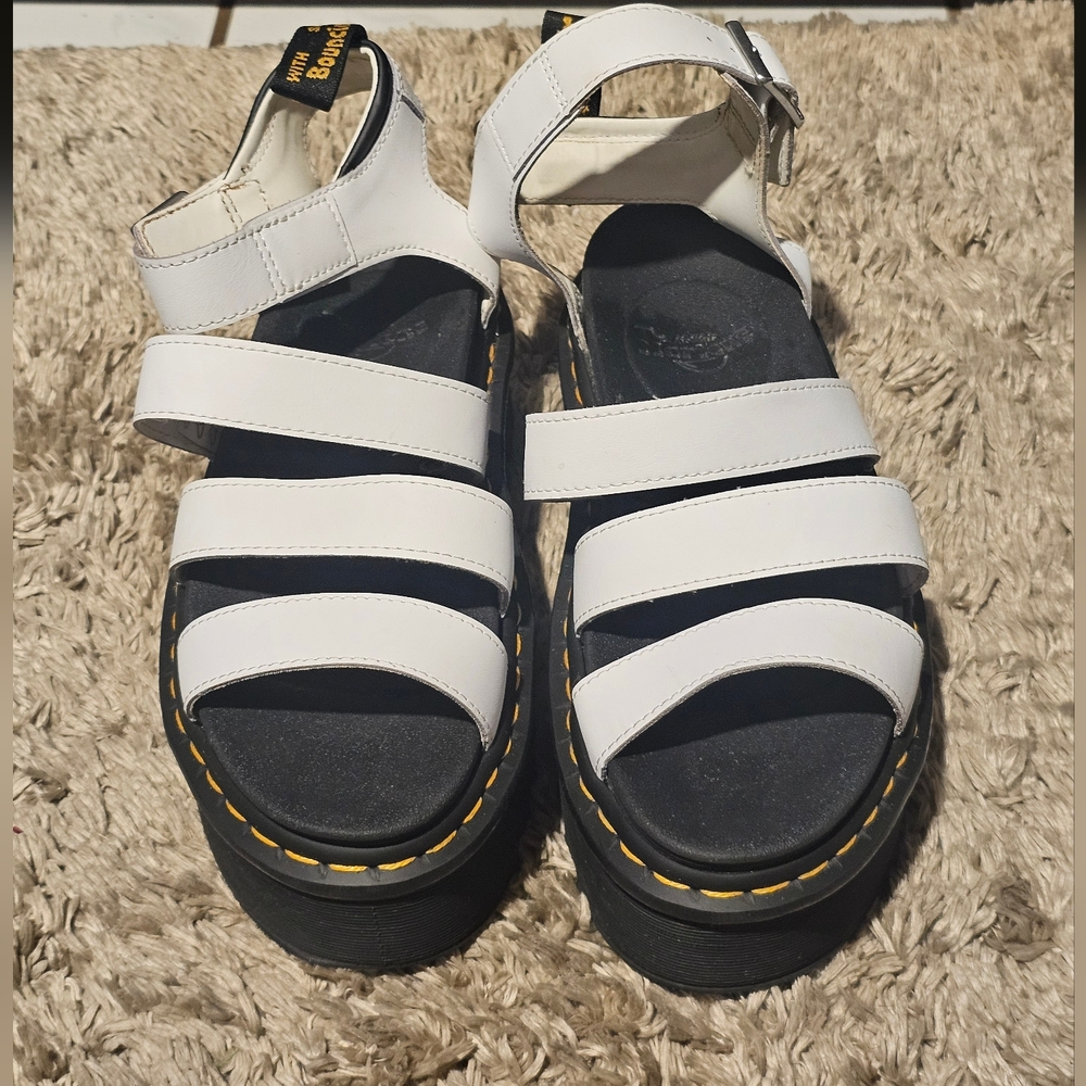 Sold Dr. Martens Blaire Quad White Leather Platform Sandals